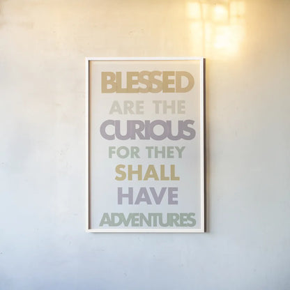 Blessed are the Curious II Pastel by Mercedes Lopez Charro. shown as a paper print in a white frame. Available as a archival giclee rolled canvas, fine art paper, or poster print. SKU 82352h.