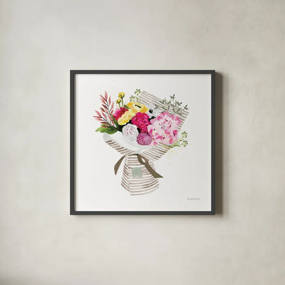 Bloom with Grace by Mercedes Lopez Charro. Shown in a sleek black glass frame for a contemporary gallery look. Available as an archival giclee rolled canvas, fine art paper, or poster print. SKU 72144a.