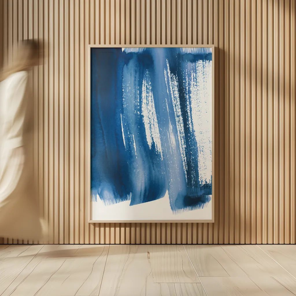 Bold Blue I by Mercedes Lopez Charro. shown as over sized large wall art. Available as an archival giclee rolled canvas, fine art paper, or poster print. SKU 64826h.