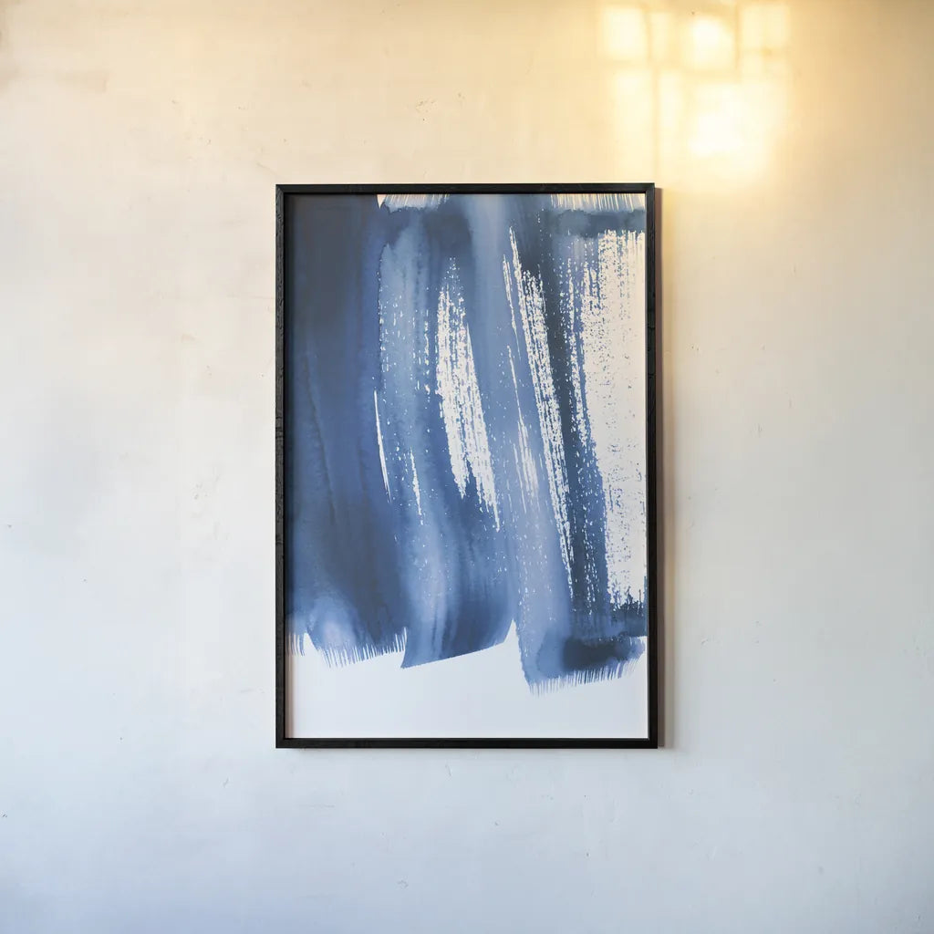 Bold Blue I by Mercedes Lopez Charro. shown as a paper print in a black flame. Available as a archival giclee rolled canvas, fine art paper, or poster print. SKU 64826h.