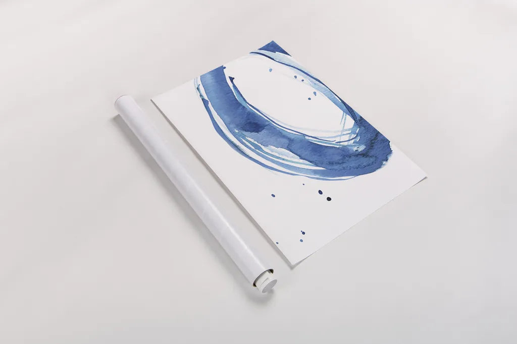 Bold Blue II by Mercedes Lopez Charro. shown as a rolled paper print. Available as archival giclee rolled canvas, fine art paper, or poster print. SKU 64827h.