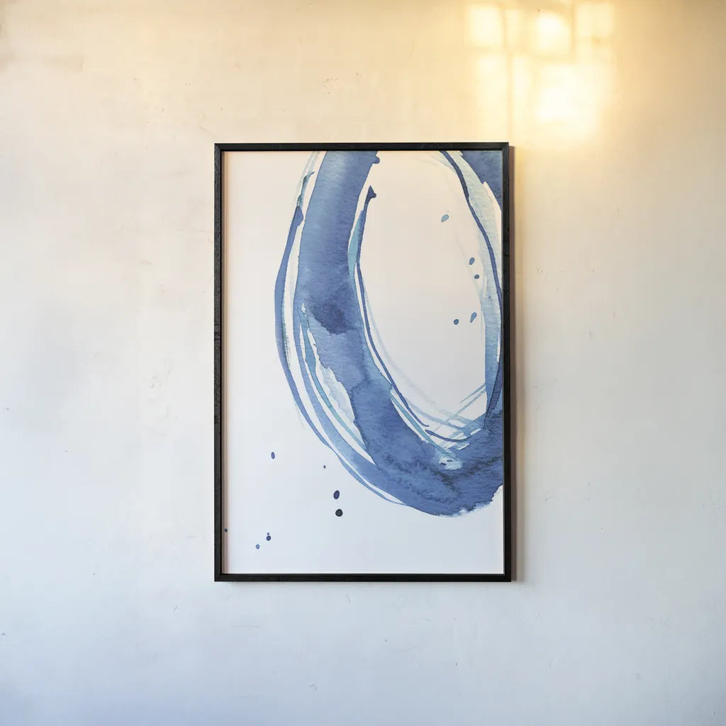 Bold Blue II by Mercedes Lopez Charro. shown as a paper print in a black flame. Available as a archival giclee rolled canvas, fine art paper, or poster print. SKU 64827h.