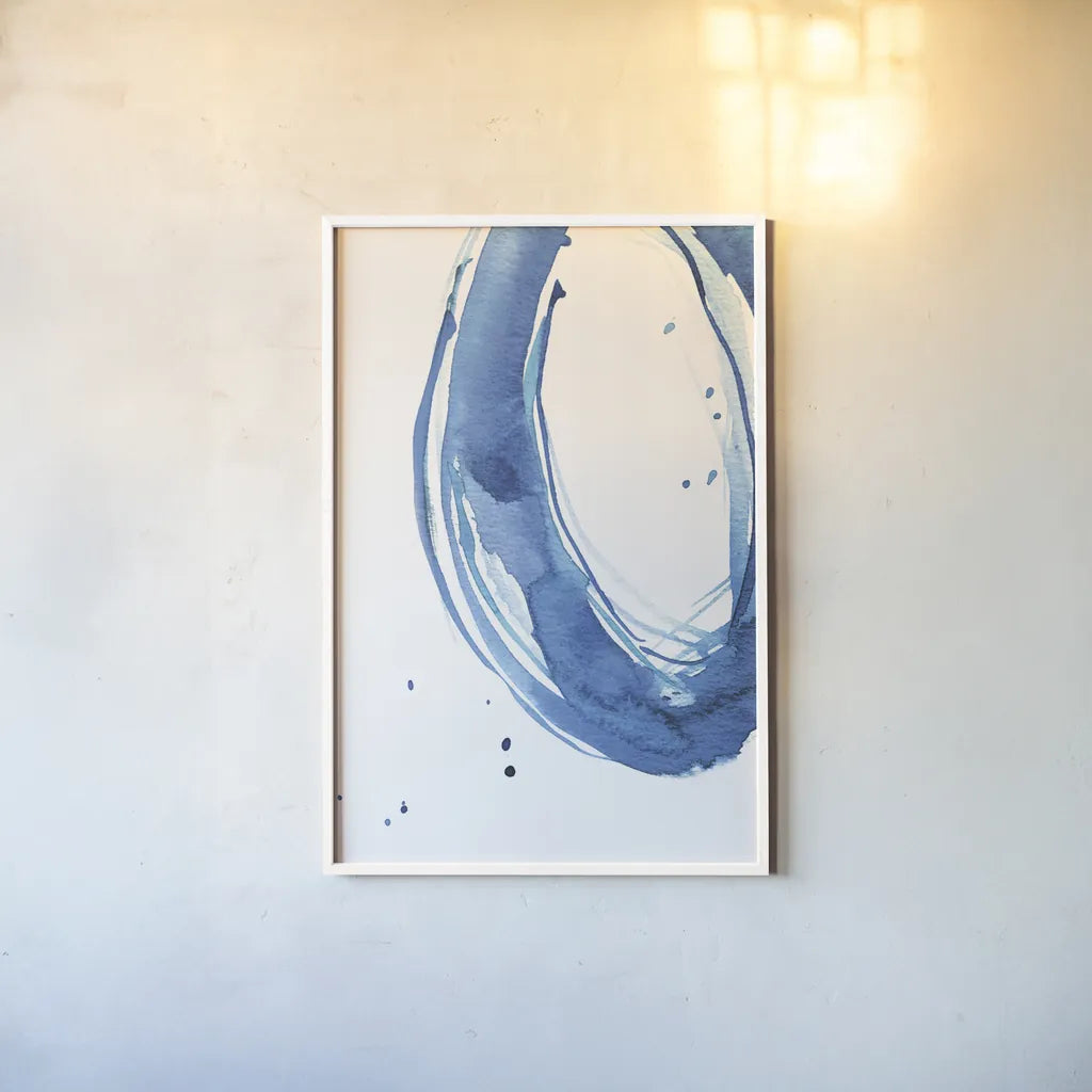 Bold Blue II by Mercedes Lopez Charro. shown as a paper print in a white frame. Available as a archival giclee rolled canvas, fine art paper, or poster print. SKU 64827h.