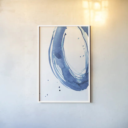 Bold Blue II by Mercedes Lopez Charro. shown as a paper print in a white frame. Available as a archival giclee rolled canvas, fine art paper, or poster print. SKU 64827h.