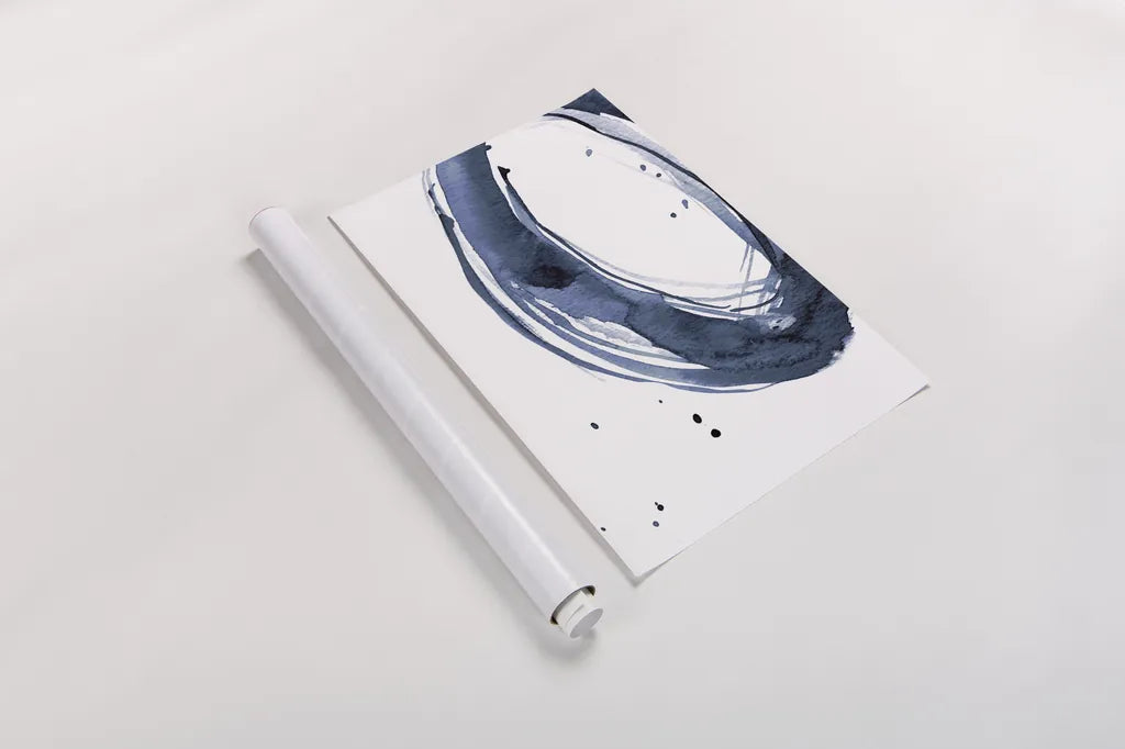 Bold Blue II Dark by Mercedes Lopez Charro. shown as a rolled paper print. Available as archival giclee rolled canvas, fine art paper, or poster print. SKU 90111h.