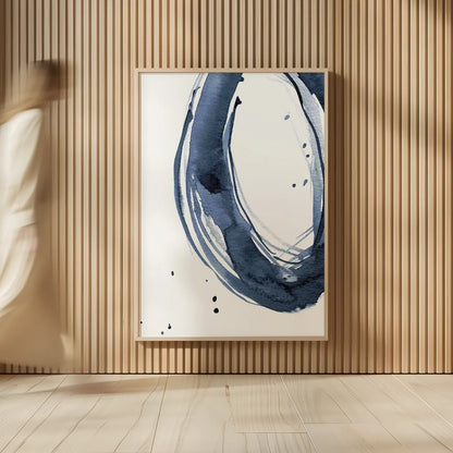 Bold Blue II Dark by Mercedes Lopez Charro. shown as over sized large wall art. Available as an archival giclee rolled canvas, fine art paper, or poster print. SKU 90111h.