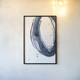 Bold Blue II Dark by Mercedes Lopez Charro. shown as a paper print in a black flame. Available as a archival giclee rolled canvas, fine art paper, or poster print. SKU 90111h.