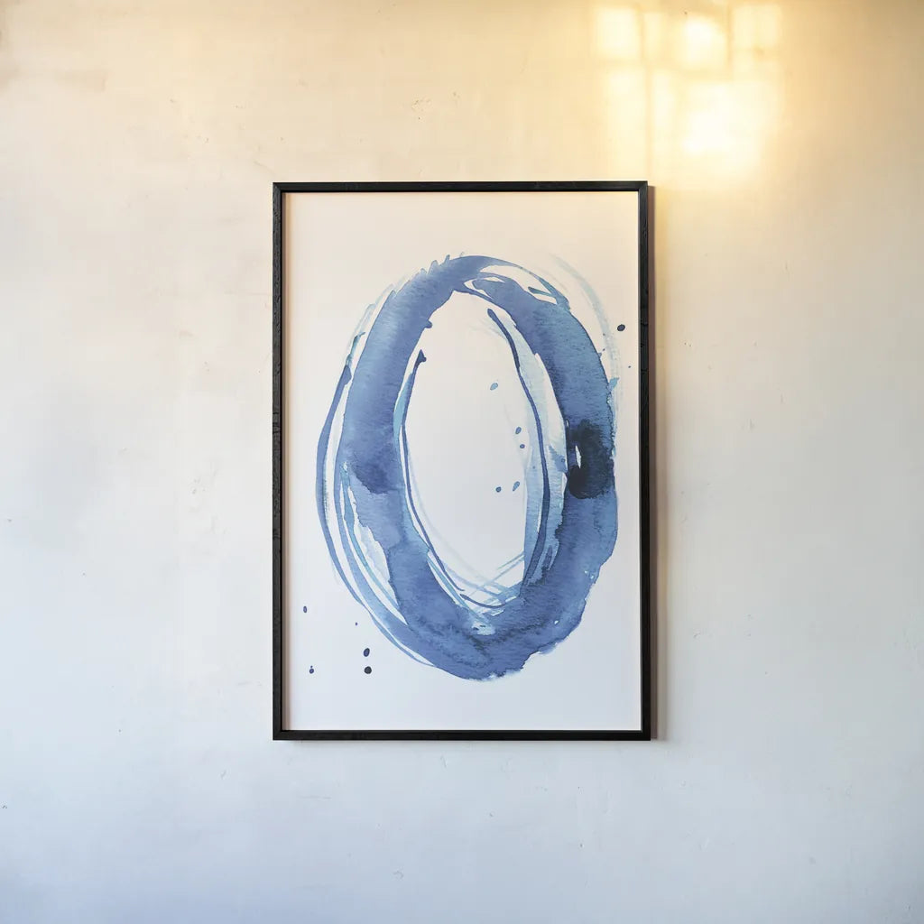 Bold Blue III by Mercedes Lopez Charro. shown as a paper print in a black flame. Available as a archival giclee rolled canvas, fine art paper, or poster print. SKU 64828h.