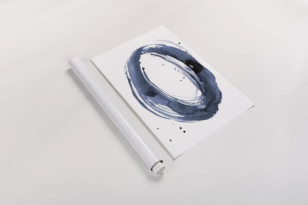 Bold Blue III Dark by Mercedes Lopez Charro. shown as a rolled paper print. Available as archival giclee rolled canvas, fine art paper, or poster print. SKU 90112h.