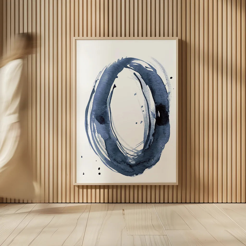 Bold Blue III Dark by Mercedes Lopez Charro. shown as over sized large wall art. Available as an archival giclee rolled canvas, fine art paper, or poster print. SKU 90112h.