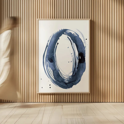 Bold Blue III Dark by Mercedes Lopez Charro. shown as over sized large wall art. Available as an archival giclee rolled canvas, fine art paper, or poster print. SKU 90112h.