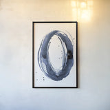 Bold Blue III Dark by Mercedes Lopez Charro. shown as a paper print in a black flame. Available as a archival giclee rolled canvas, fine art paper, or poster print. SKU 90112h.