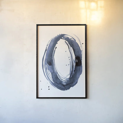 Bold Blue III Dark by Mercedes Lopez Charro. shown as a paper print in a black flame. Available as a archival giclee rolled canvas, fine art paper, or poster print. SKU 90112h.