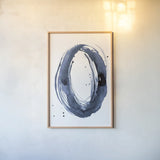 Bold Blue III Dark by Mercedes Lopez Charro. shown as a paper print in a natural frame. Available as a archival giclee rolled canvas, fine art paper, or poster print. SKU 90112h.