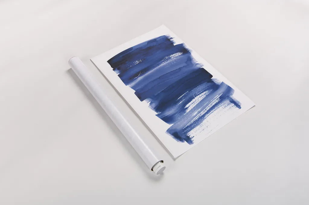 Bold Blue IV by Mercedes Lopez Charro. shown as a rolled paper print. Available as archival giclee rolled canvas, fine art paper, or poster print. SKU 64829h.