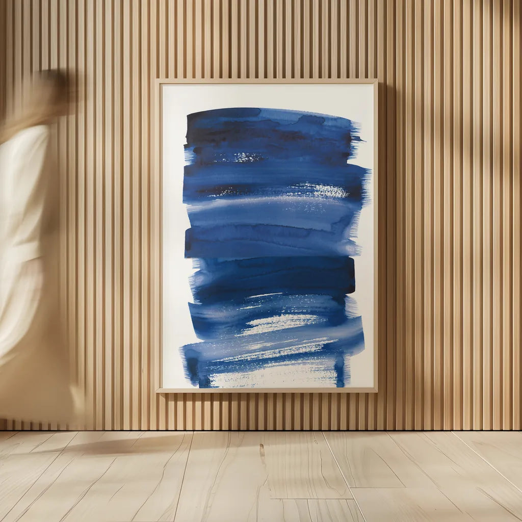 Bold Blue IV by Mercedes Lopez Charro. shown as over sized large wall art. Available as an archival giclee rolled canvas, fine art paper, or poster print. SKU 64829h.