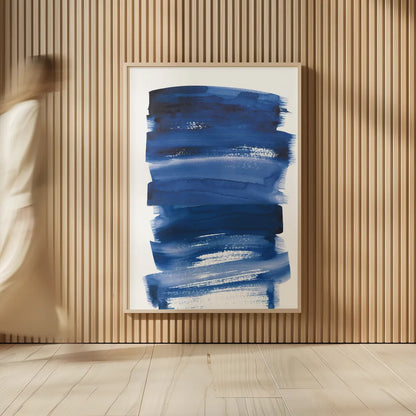 Bold Blue IV by Mercedes Lopez Charro. shown as over sized large wall art. Available as an archival giclee rolled canvas, fine art paper, or poster print. SKU 64829h.