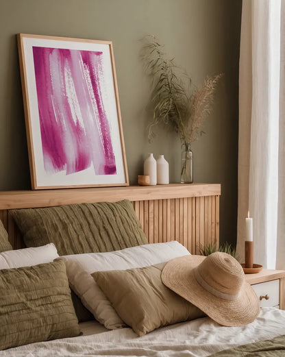 Bold Neon I by Mercedes Lopez Charro. shown as a paper print in a natural frame. Available as a archival giclee rolled canvas, fine art paper, or poster print. SKU 80378h.