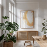 Bold Neon II by Mercedes Lopez Charro. shown as a print in a natural wood frame in a dining room. Available as a archival giclee rolled canvas, fine art paper, or poster print. SKU 80379h.