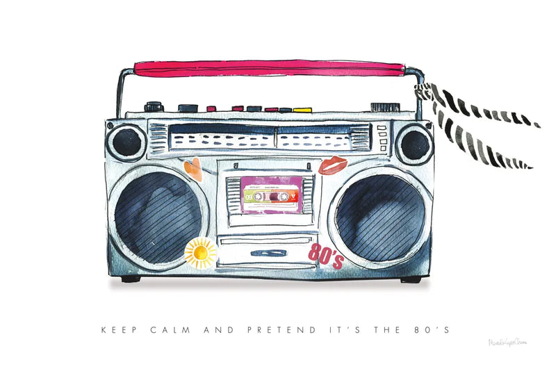 Boombox Love by Mercedes Lopez Charro. SKU 77126i. Archival Giclee Fine art print for wall decor.