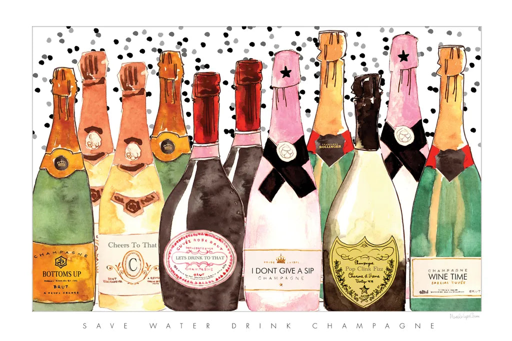 Bubbly by Mercedes Lopez Charro. SKU 93249i. Archival Giclee Fine art print for wall decor.