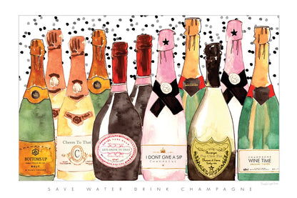 Bubbly by Mercedes Lopez Charro. SKU 93249i. Archival Giclee Fine art print for wall decor.
