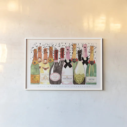 Bubbly by Mercedes Lopez Charro. shown as a paper print in a white frame. Available as a archival giclee rolled canvas, fine art paper, or poster print. SKU 93249i.