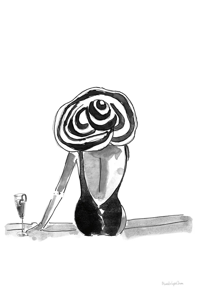 By the Pool by Mercedes Lopez Charro. SKU 73177h. Archival Giclee Fine art print for wall decor.