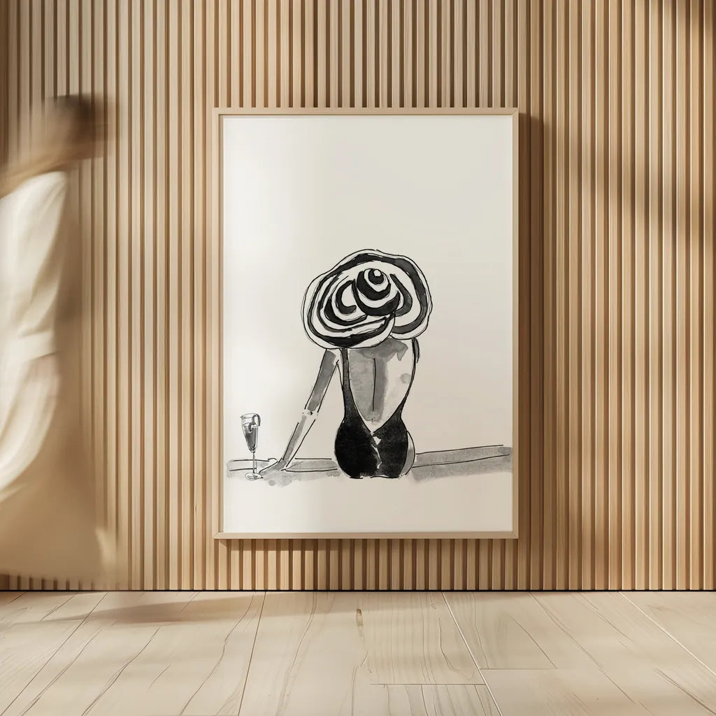 By the Pool by Mercedes Lopez Charro. shown as over sized large wall art. Available as an archival giclee rolled canvas, fine art paper, or poster print. SKU 73177h.