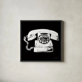 Call Me by Mercedes Lopez Charro. Shown in a sleek black glass frame for a contemporary gallery look. Available as an archival giclee rolled canvas, fine art paper, or poster print. SKU 73179a.