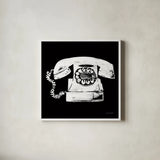 Call Me by Mercedes Lopez Charro. Shown in a crisp white glass frame for a clean and minimalist style. Available as an archival giclee rolled canvas, fine art paper, or poster print. SKU 73179a.