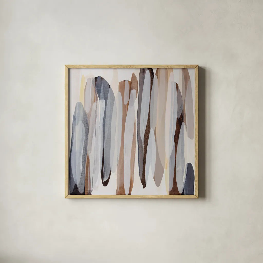 Cappuccino by Mercedes Lopez Charro. Shown in a natural wood glass frame for a timeless modern aesthetic. Available as an archival giclee rolled canvas, fine art paper, or poster print. SKU 101406a.