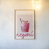 Cheers I by Mercedes Lopez Charro. shown as a paper print in a natural frame. Available as a archival giclee rolled canvas, fine art paper, or poster print. SKU 85672h.