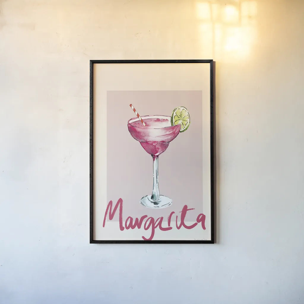 Cheers I by Mercedes Lopez Charro. shown as a paper print in a black flame. Available as a archival giclee rolled canvas, fine art paper, or poster print. SKU 87162h.