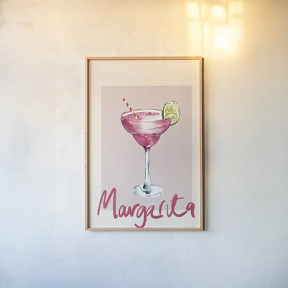 Cheers I by Mercedes Lopez Charro. shown as a paper print in a natural frame. Available as a archival giclee rolled canvas, fine art paper, or poster print. SKU 87162h.