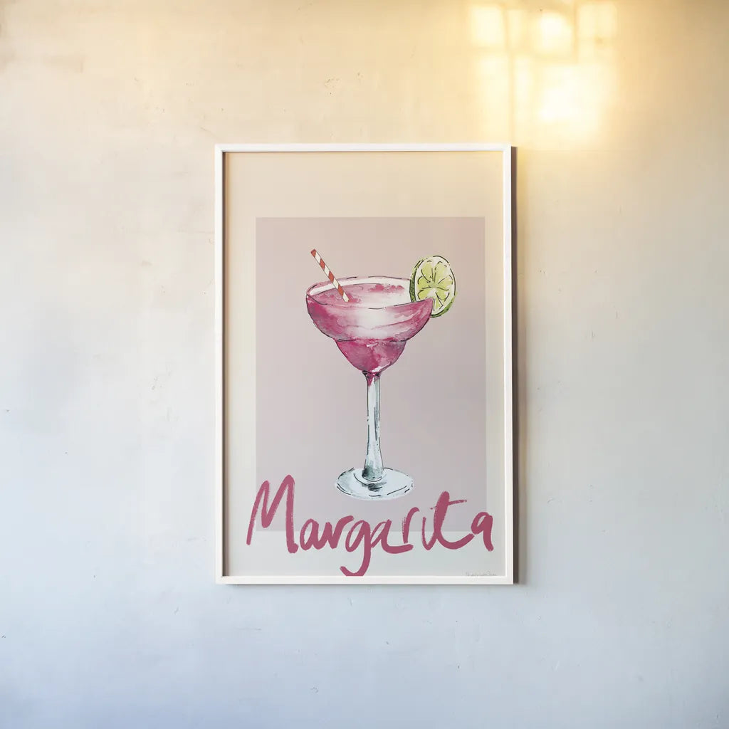 Cheers I by Mercedes Lopez Charro. shown as a paper print in a white frame. Available as a archival giclee rolled canvas, fine art paper, or poster print. SKU 87162h.