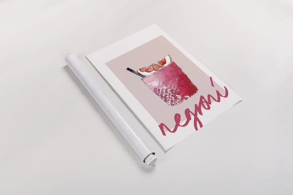 Cheers I on White by Mercedes Lopez Charro. shown as a rolled paper print. Available as archival giclee rolled canvas, fine art paper, or poster print. SKU 91157h.