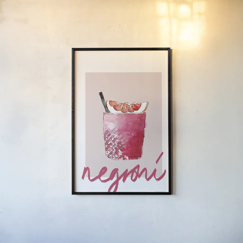 Cheers I on White by Mercedes Lopez Charro. shown as a paper print in a black flame. Available as a archival giclee rolled canvas, fine art paper, or poster print. SKU 91157h.