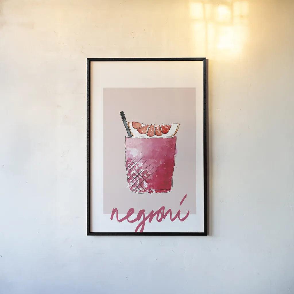 Cheers I on White v2 by Mercedes Lopez Charro. shown as a paper print in a black flame. Available as a archival giclee rolled canvas, fine art paper, or poster print. SKU 91307h.