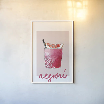 Cheers I on White v2 by Mercedes Lopez Charro. shown as a paper print in a white frame. Available as a archival giclee rolled canvas, fine art paper, or poster print. SKU 91307h.
