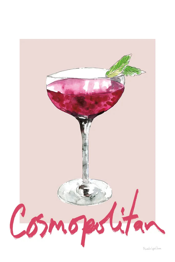 Cheers II on White by Mercedes Lopez Charro. SKU 91158h. Archival Giclee Fine art print for wall decor.