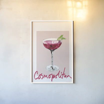 Cheers II on White by Mercedes Lopez Charro. shown as a paper print in a white frame. Available as a archival giclee rolled canvas, fine art paper, or poster print. SKU 91158h.