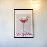 Cheers II on White v2 by Mercedes Lopez Charro. shown as a paper print in a black flame. Available as a archival giclee rolled canvas, fine art paper, or poster print. SKU 91308h.
