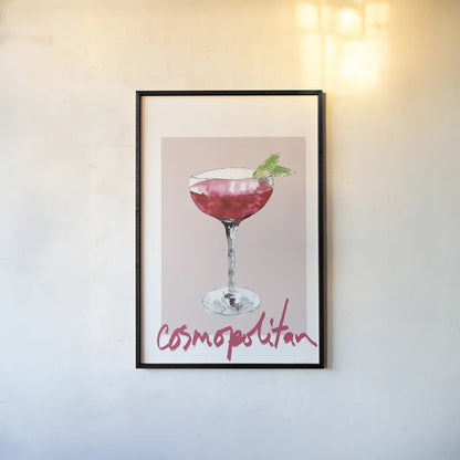 Cheers II on White v2 by Mercedes Lopez Charro. shown as a paper print in a black flame. Available as a archival giclee rolled canvas, fine art paper, or poster print. SKU 91308h.