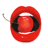 Cherry Lips by Mercedes Lopez Charro. SKU 65694a. Archival Giclee Fine art print for wall decor.