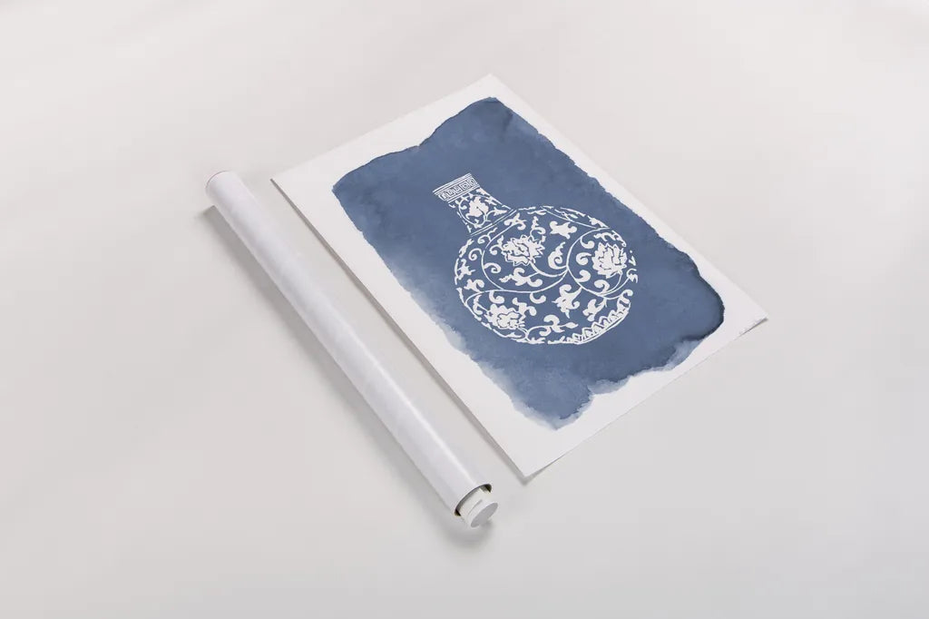 Chinese Vase I by Mercedes Lopez Charro. shown as a rolled paper print. Available as archival giclee rolled canvas, fine art paper, or poster print. SKU 64226h.