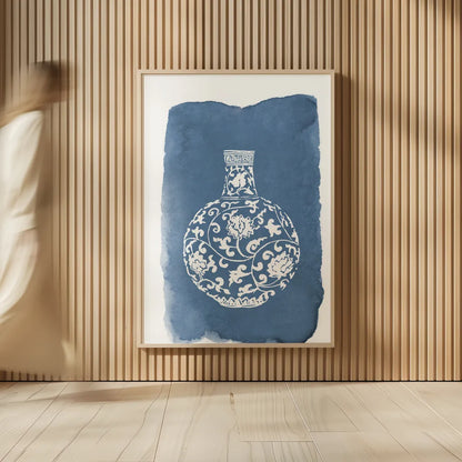 Chinese Vase I by Mercedes Lopez Charro. shown as over sized large wall art. Available as an archival giclee rolled canvas, fine art paper, or poster print. SKU 64226h.