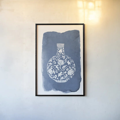 Chinese Vase I by Mercedes Lopez Charro. shown as a paper print in a black flame. Available as a archival giclee rolled canvas, fine art paper, or poster print. SKU 64226h.