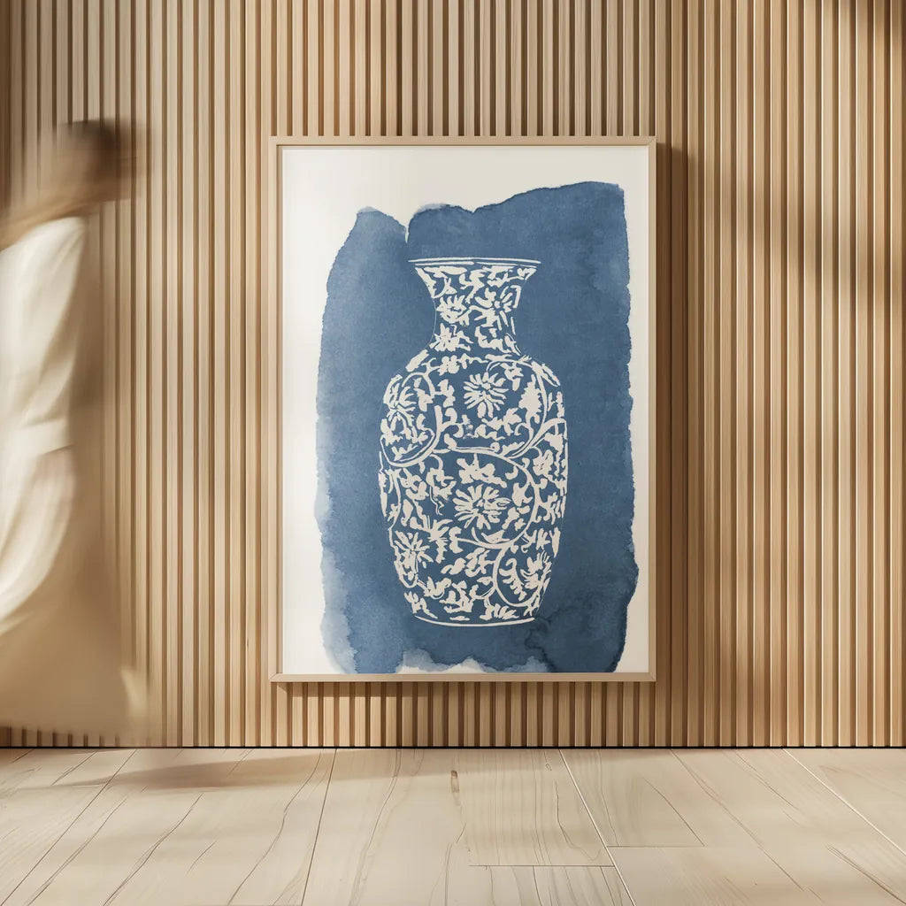 Chinese Vase II by Mercedes Lopez Charro. shown as over sized large wall art. Available as an archival giclee rolled canvas, fine art paper, or poster print. SKU 64227h.