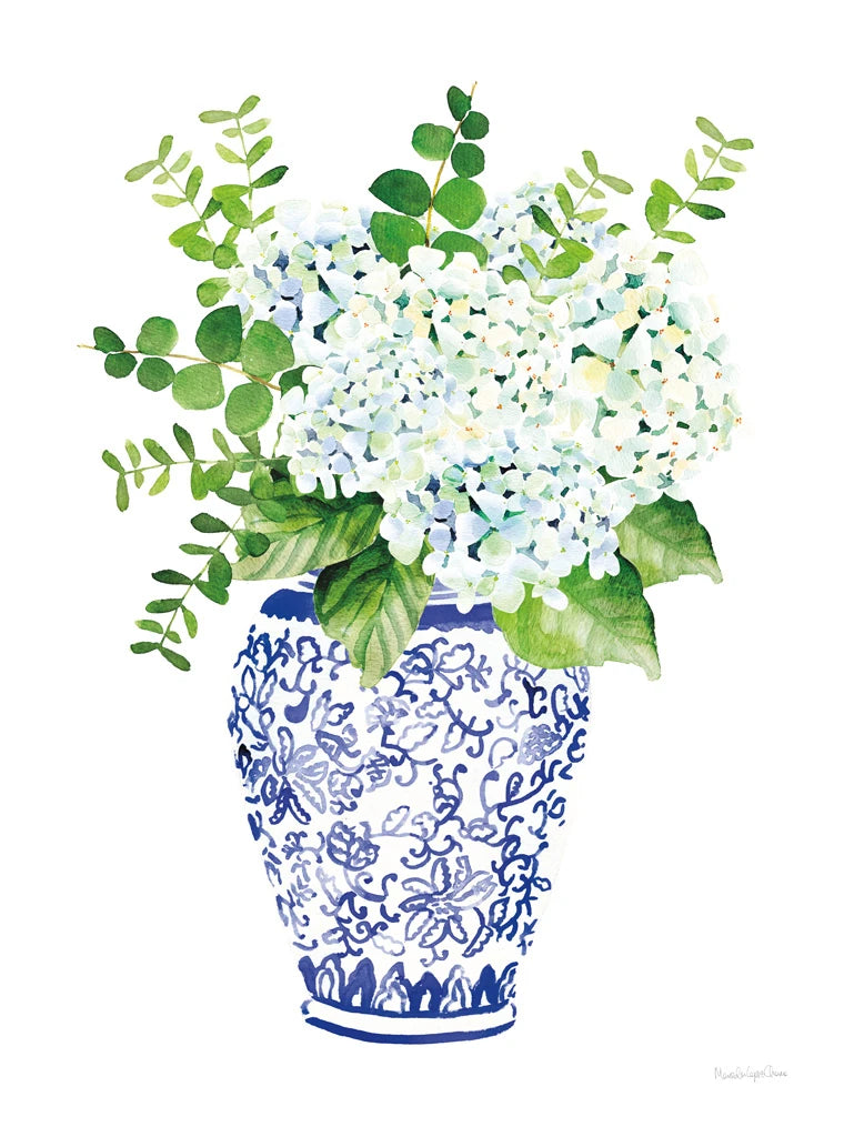 Chinoiserie Hydrangea I by Mercedes Lopez Charro